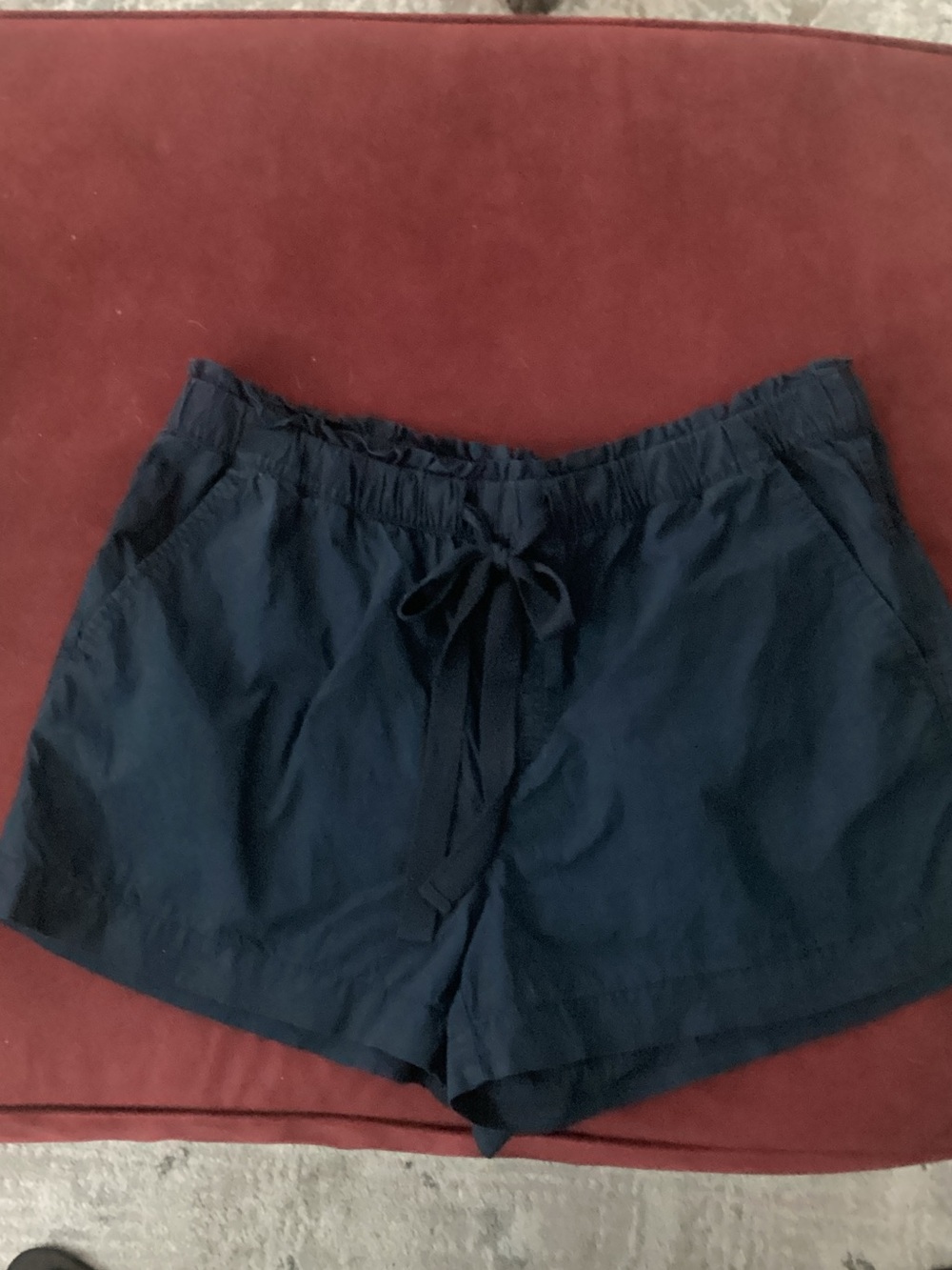 Loft High-Waist Drawstring Shorts in Dark Navy